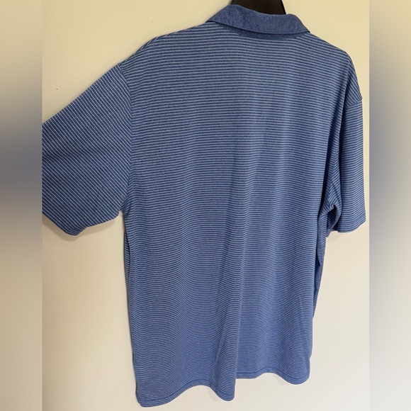 Callaway Blue and White Striped Polo Shirt - Picture 4 of 5